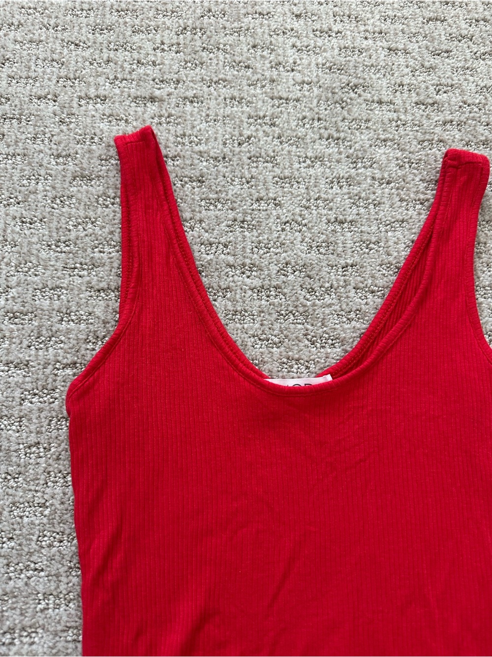 Classic Red Ribbed One-Piece Bodysuit - Picture 3 of 6